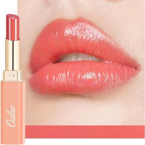 🆕 Coral Peach Lipstick Moisture Tinted Lip Balm Coverage Juicy Look Deep Kiss